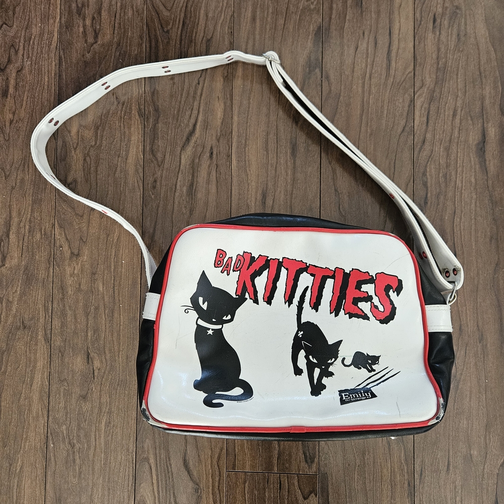 Emily the Strange Bad Kitties Shoulder Bag Y2K Goth Punk Messenger